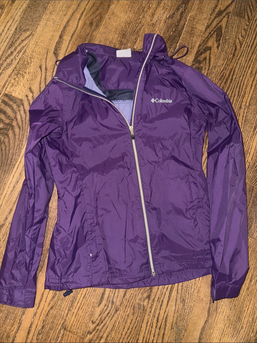 Columbia Women's Purple Hooded Packable Windbreaker Jacket